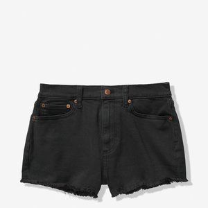 VS PINK High Waisted Black Denim Raw Edge Shorts